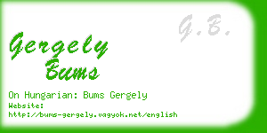 gergely bums business card